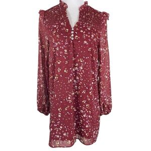 Koko + Mason Womens Mini Shift Dress Tunic Size Medium Floral Printed